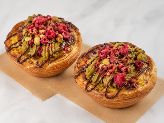 Pasteis de Nata - Raspberry Pistachio