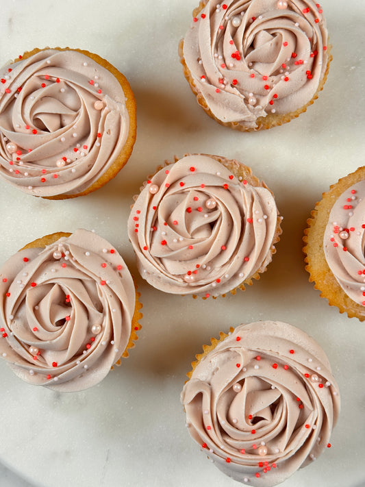 Strawberry Mousse-Filled Cupcake