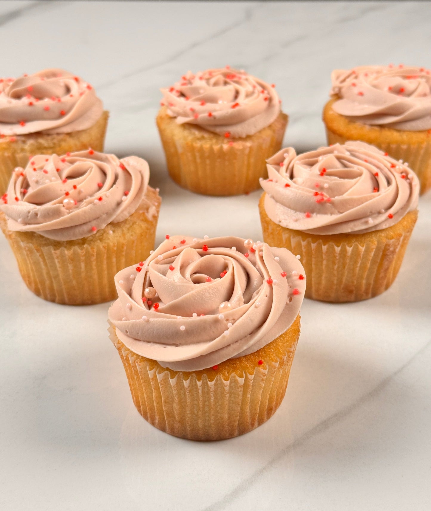 Strawberry Mousse-Filled Cupcake