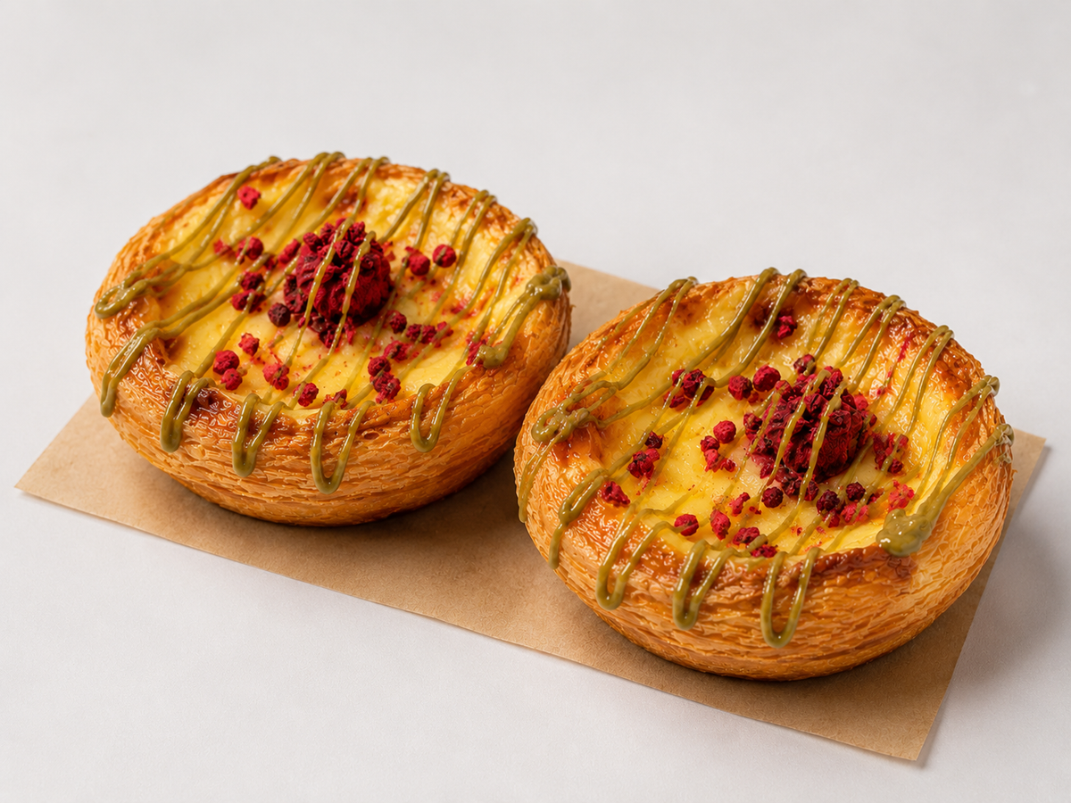 Pasteis de Nata - Raspberry Pistachio